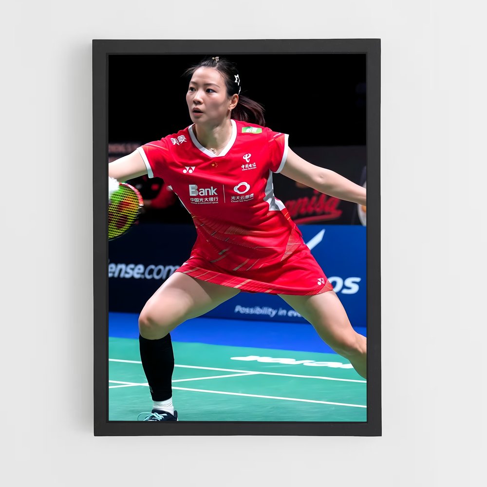 Poster Huang de yaqiong – affiche Badminton (vue 2)